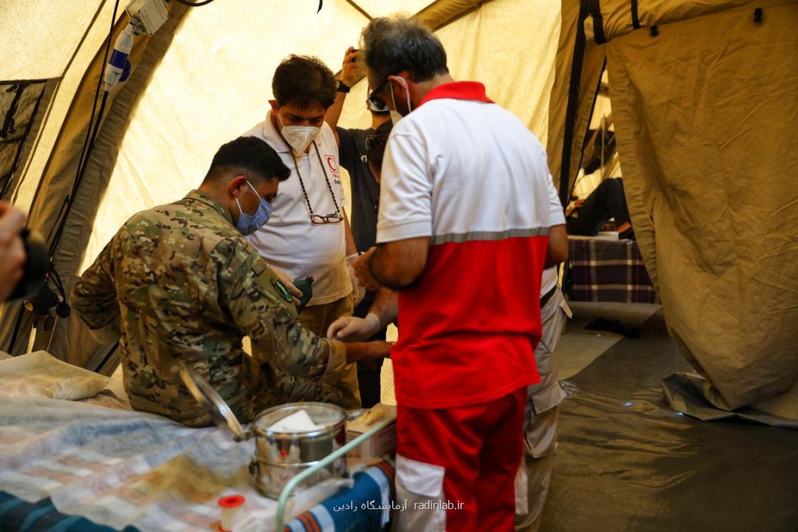مراجعه ۳۵۰ مجروح لبنانی به بیمارستان صحرایی هلال احمر در بیروت